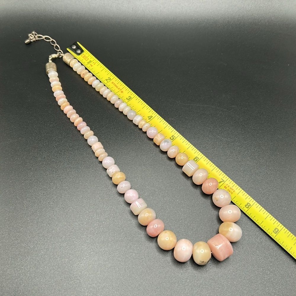 Desert Rose Trading Jay King Pink Opal Graduated Beaded Necklace Sterling Silver - Picture 7 of 9